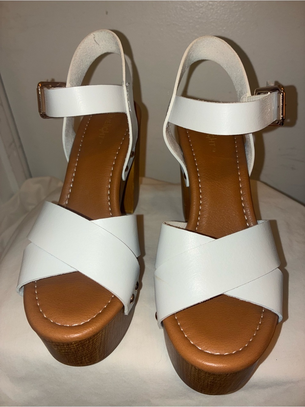 Limelight White Cross-Front Ankle Strap Sandals - Picture 3 of 4